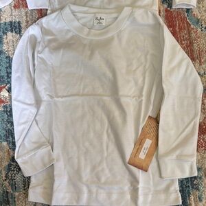 Long Sleeve White Kids Tee